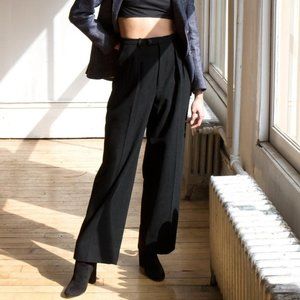 Yves Saint Laurent Rive Gauche Wool Trousers Black
